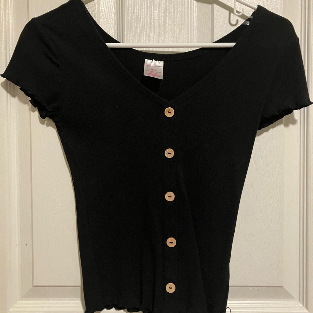 NOBO Black Button Decor Shirt